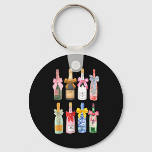 Christmas Champagne Cool Gl Coquette Bottle  Keychain