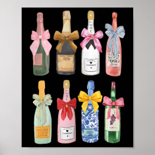 Christmas Champagne Cool Gl Coquette Bottle Poster