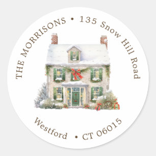 Christmas Change Address New Home Classic Round Classic Round Sticker