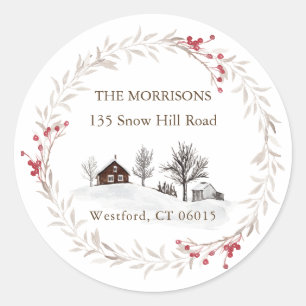 Christmas Change Address New Home  Classic Round Sticker