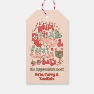Christmas Chanukah hanukkah Groovy Vibes Gift Tags