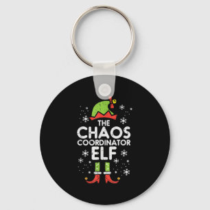 Christmas Chaos Coordinator Elf Xmas Family Match  Keychain