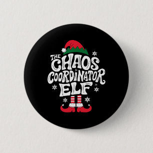 Christmas Chaos Coordinator Elf Xmas Pajama Gift M 2 Inch Round Button