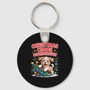 Christmas Chaos Coordinator Xmas Puppy Funny Shi-o Keychain