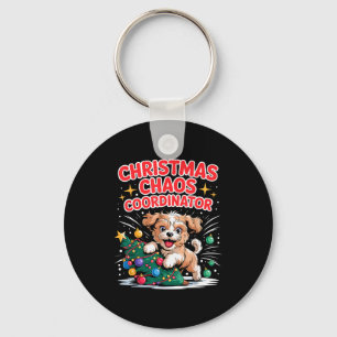 Christmas Chaos Coordinator Xmas Puppy Funny Shi-p Keychain