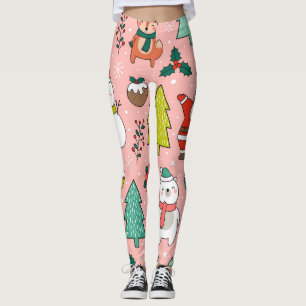 Christmas Characters Cartoon Pattern Leggings