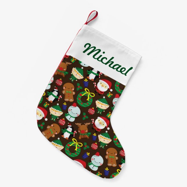 Christmas Characters Small Christmas Stocking (Front (Hanging))