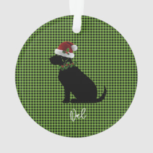 Christmas Check Green Black Lab Nom du Motif Fun