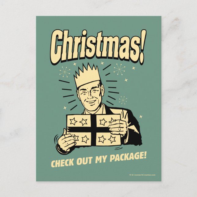 Christmas: Check Out My Package Holiday Postcard (Front)