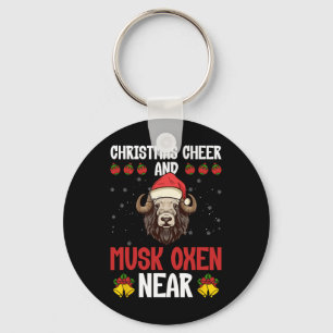 Christmas Cheer And Musk Oxen Near - Musk Ox Musko Keychain