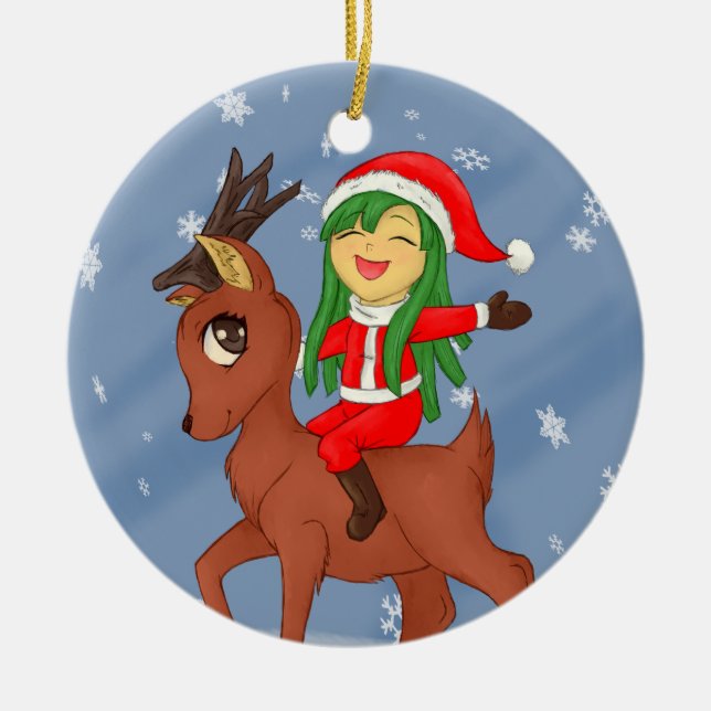 Christmas Cheer Ceramic Ornament (Front)