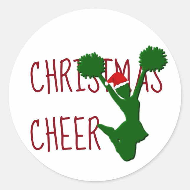 Christmas Cheer Cheerleader Holiday Spirit Classic Round Sticker (Front)