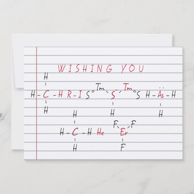 Christmas Cheer Chemistry Science Teacher Holiday Card (Front)