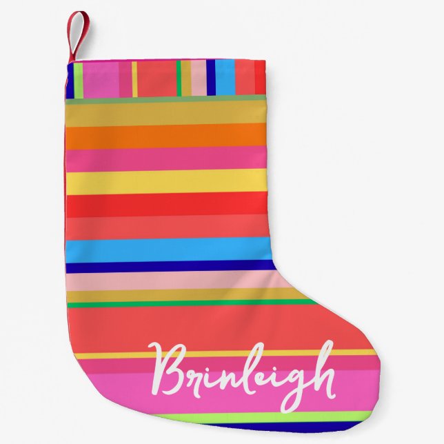 Christmas Cheer Colourful Custom Christmas Stockin Small Christmas Stocking (Front)