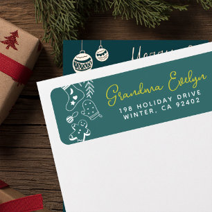 Christmas Cheer Green Holiday Baking Address