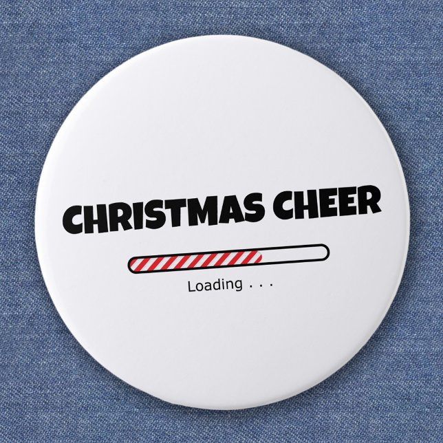 Christmas Cheer Progress Bar | Funny Xmas 2 Inch Round Button (Creator Uploaded)