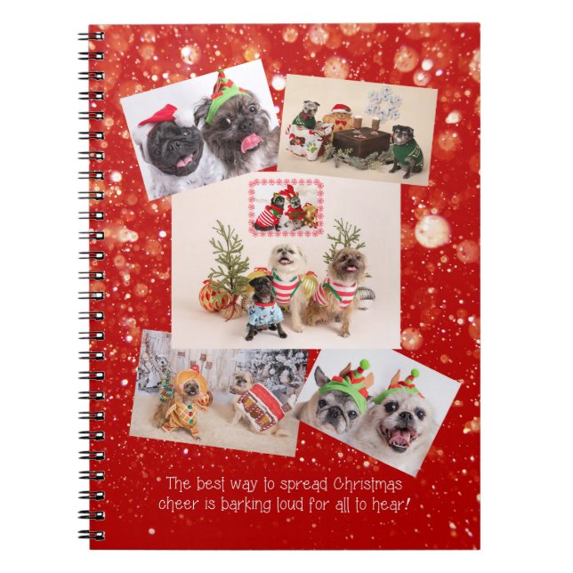 Christmas Cheer Pug Notebook (Front)