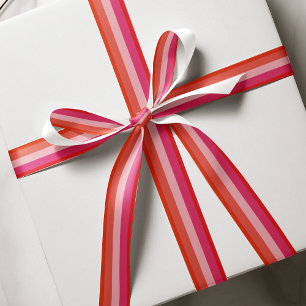 Christmas Cheer Red Stripes Holiday Satin Ribbon