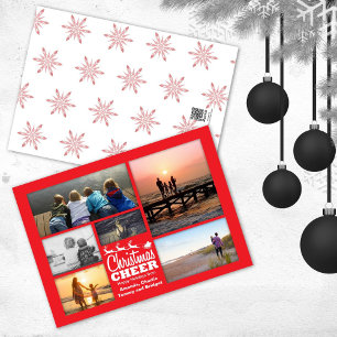 Christmas Cheer Santa Red Holiday Photo Card