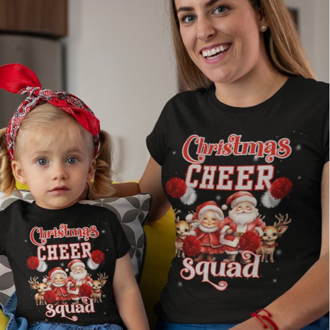 Christmas Cheer Squad, Cheerleader Group Matching T-Shirt (Creator Uploaded)