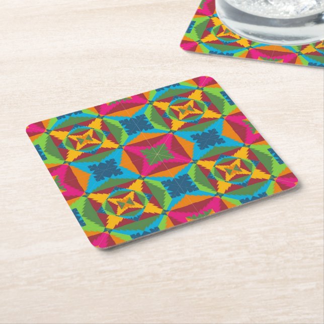 Christmas Cheer Square Paper Coaster (Angled)