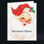 Christmas Cheer Vintage Santa Claus Face Card<br><div class="desc">Personalize this vintage Christmas design with your own text and images. Great to send out to family and friends or use to invite people over for the holiday this year.</div>