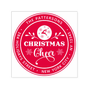 Christmas Cheer Winter Personal Return Address Self-inking Stamp