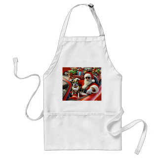 Christmas Cheer With Santa and His Canine Copilot  Standard Apron