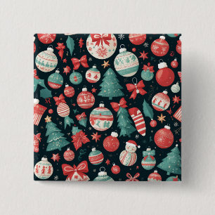 Christmas Cheer, Xmas Holiday, Christmas Gift for 2 Inch Square Button