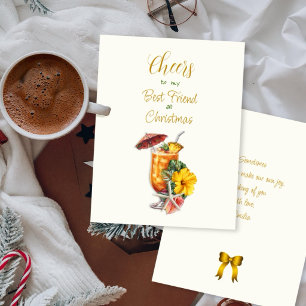 Christmas Cheers Best Friend Tropical Cocktail Holiday Card