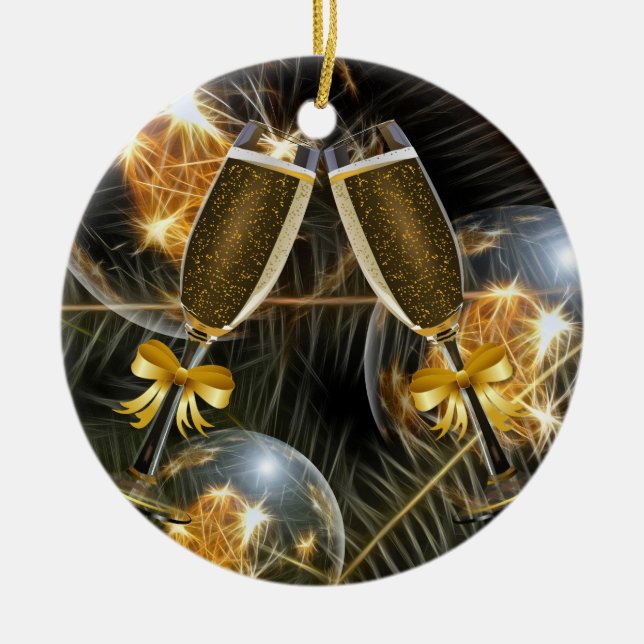 Christmas cheers ceramic ornament (Front)