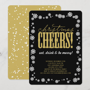 Christmas Cheers Snowflakes Holiday Party Invite
