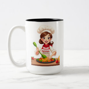 Christmas Chef Girl Mug for Holiday Cooking Fun