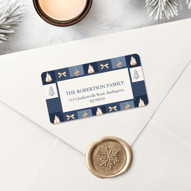 Christmas Chequered Address Label (Creator Uploaded)