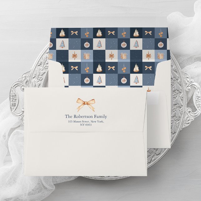 Christmas Chequered Lined Envelope (Creator Uploaded)