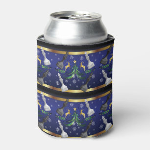 Christmas Chess Pieces - Snowflakes Xmas Tree Can Cooler