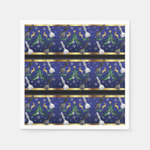 Christmas Chess Pieces - Snowflakes Xmas Tree Napkin