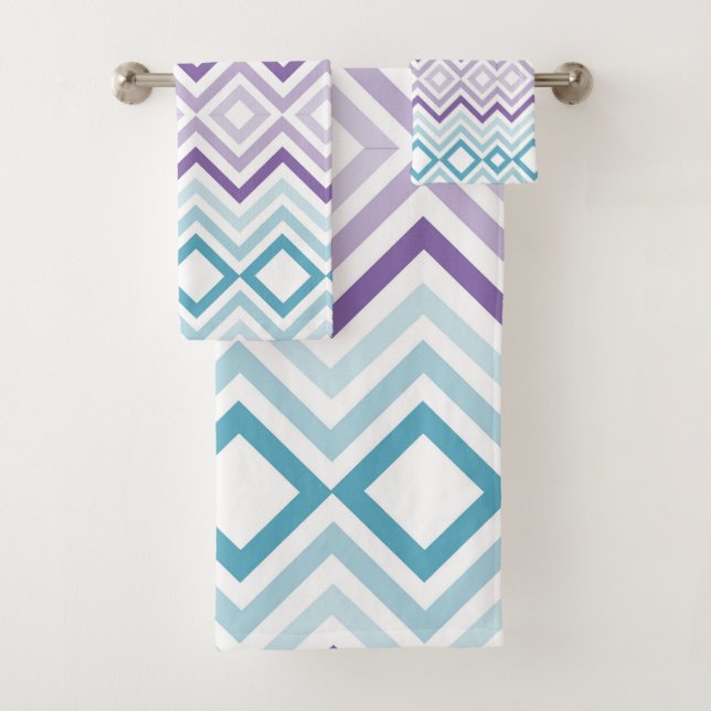 Christmas Chevron Pattern  Bath Towel Set (Insitu)