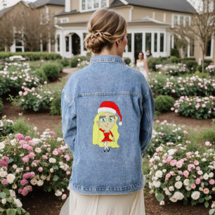Christmas chibi denim jacket