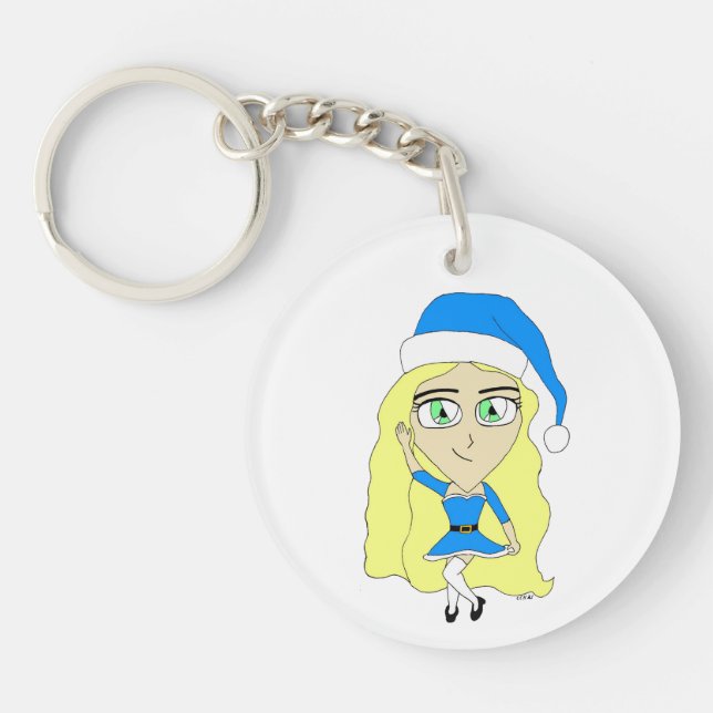 Christmas chibi   keychain (Front)