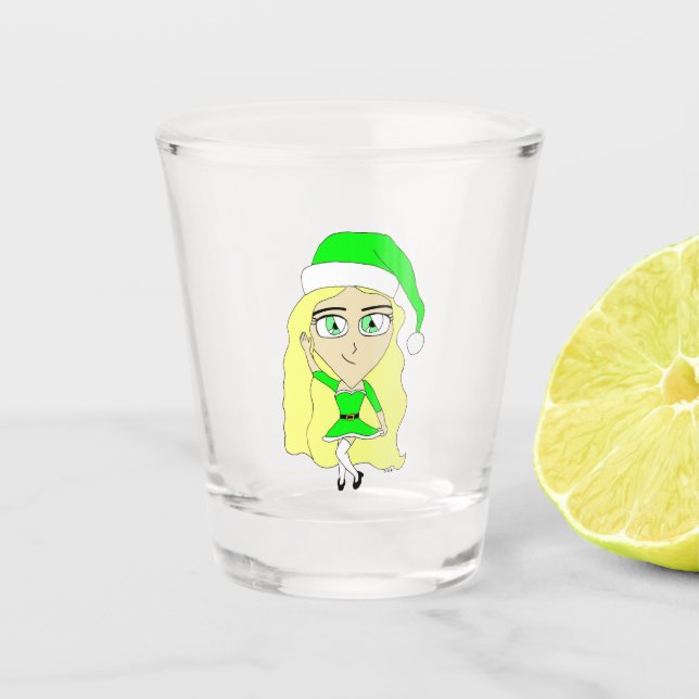 Christmas chibi   shot glass (Front)