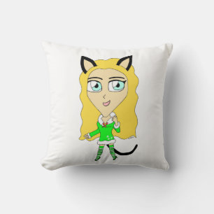 Christmas chibi throw pillow