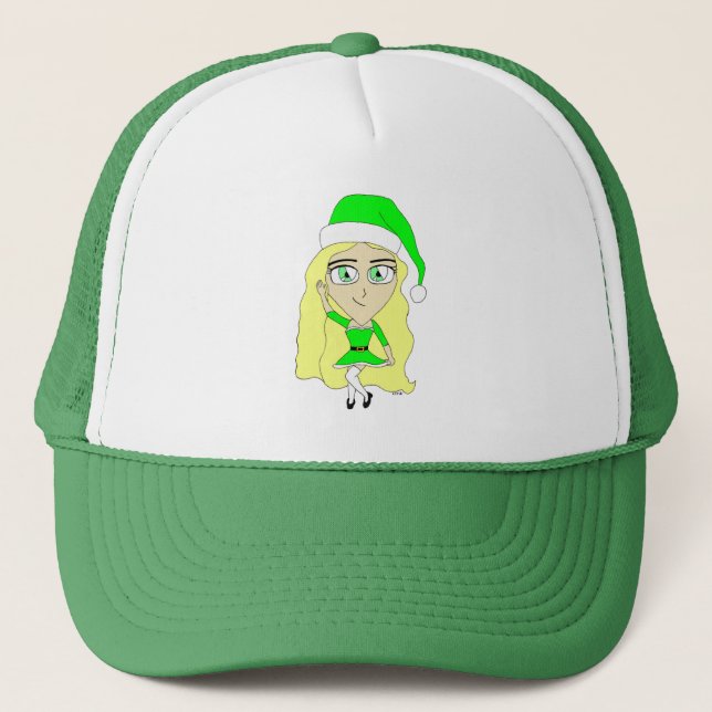 Christmas chibi  trucker hat (Front)
