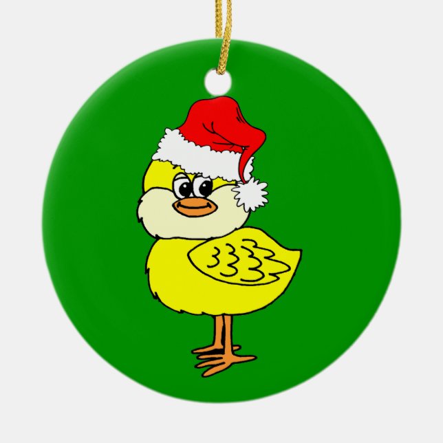 Christmas chick ceramic ornament (Front)