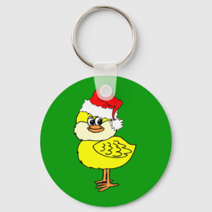 Christmas chick keychain