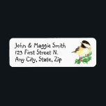 Christmas Chickadee Address Name Label Customize<br><div class="desc">Great Christmas Label to customize if you love Chickadee or birds    Watercolor Bird Art</div>