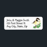Christmas Chickadee Address Name Label Customize<br><div class="desc">Great Christmas Label to customize if you love Chickadee or birds    Watercolor Bird Art</div>
