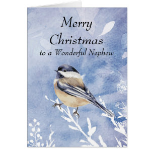 Christmas Chickadee Bird Winter Nephew Custom