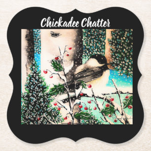 Christmas Chickadee Chatter Coaster