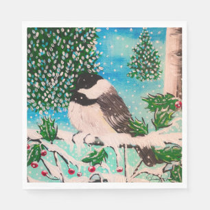 Christmas Chickadee Chatter Napkins